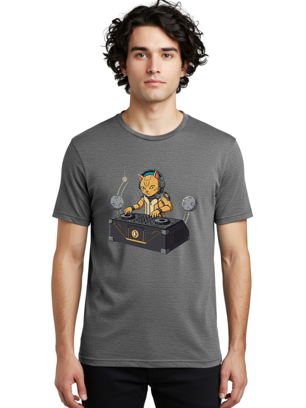 Astronaut-Cat-Dj Men'S Graphic Tee, 100% Cotton, Comfortable Casual Summer Wear, Machine Washable, Vintage Camera, Old Camera, Antique Camera, Black Camera, Classic Photography, Photography Equipment, Nostalgic Device, Film Camera, Camera Art Bal727