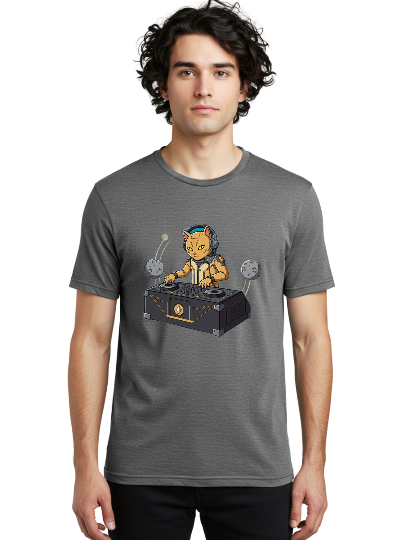 Astronaut-Cat-Dj Men'S Graphic Tee, 100% Cotton, Comfortable Casual Summer Wear, Machine Washable, Vintage Camera, Old Camera, Antique Camera, Black Camera, Classic Photography, Photography Equipment, Nostalgic Device, Film Camera, Camera Art Bal727