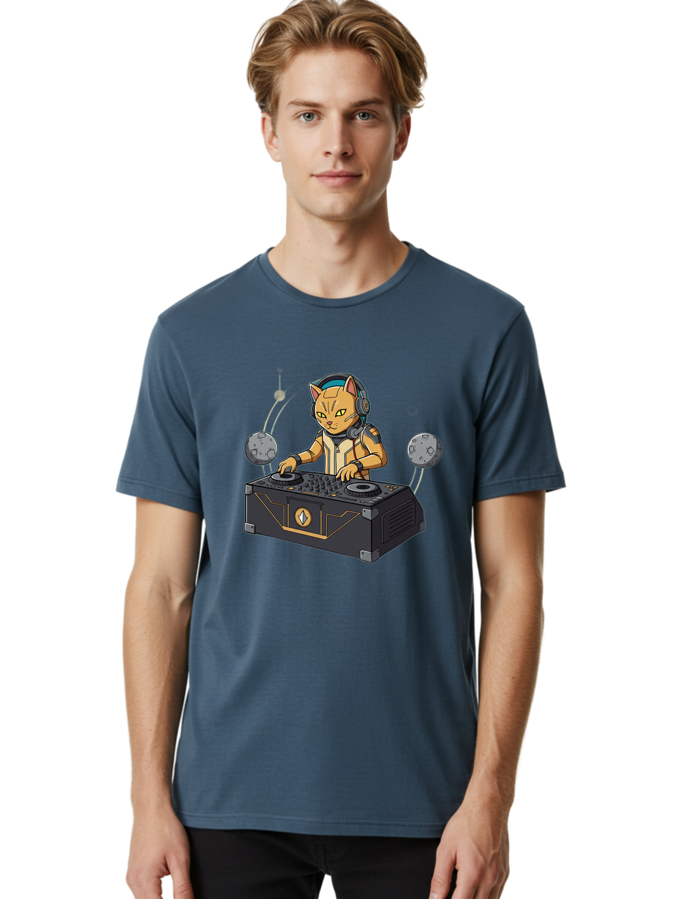 Astronaut-Cat-Dj Men'S Graphic Tee, 100% Cotton, Comfortable Casual Summer Wear, Machine Washable, Vintage Camera, Old Camera, Antique Camera, Black Camera, Classic Photography, Photography Equipment, Nostalgic Device, Film Camera, Camera Art Bal727