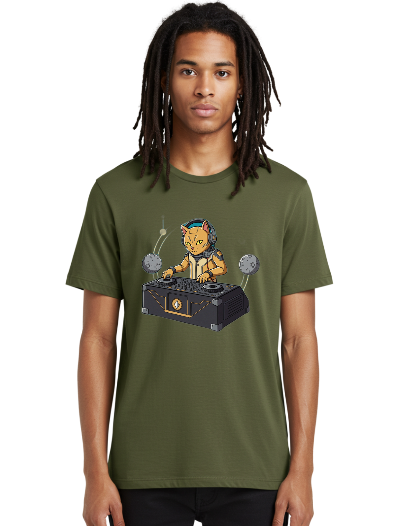 Astronaut-Cat-Dj Men'S Graphic Tee, 100% Cotton, Comfortable Casual Summer Wear, Machine Washable, Vintage Camera, Old Camera, Antique Camera, Black Camera, Classic Photography, Photography Equipment, Nostalgic Device, Film Camera, Camera Art Bal727