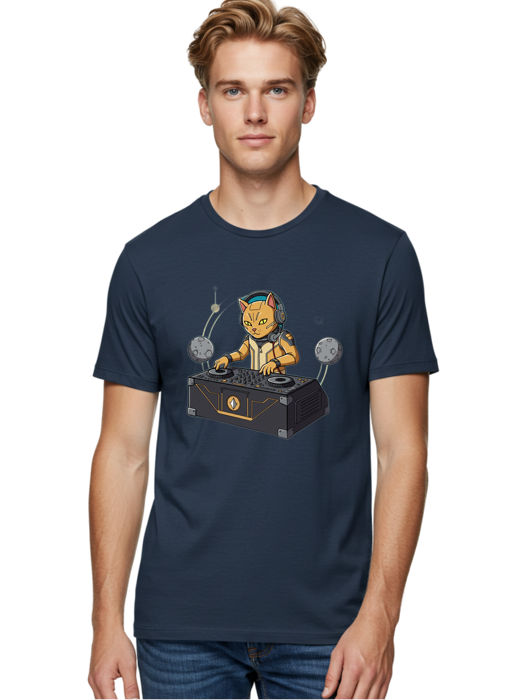 Astronaut-Cat-Dj Men'S Graphic Tee, 100% Cotton, Comfortable Casual Summer Wear, Machine Washable, Vintage Camera, Old Camera, Antique Camera, Black Camera, Classic Photography, Photography Equipment, Nostalgic Device, Film Camera, Camera Art Bal727