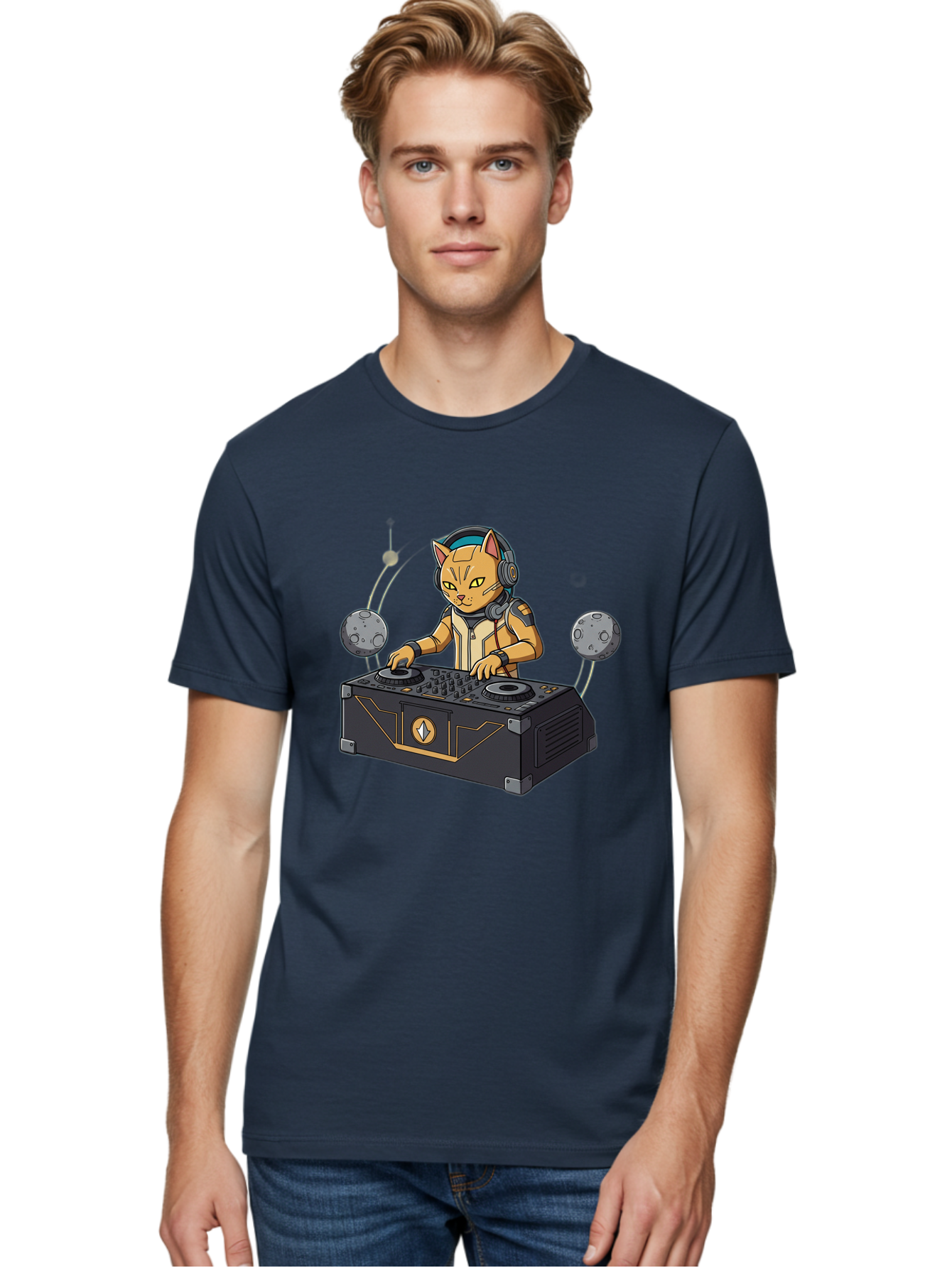 Astronaut-Cat-Dj Men'S Graphic Tee, 100% Cotton, Comfortable Casual Summer Wear, Machine Washable, Vintage Camera, Old Camera, Antique Camera, Black Camera, Classic Photography, Photography Equipment, Nostalgic Device, Film Camera, Camera Art Bal727