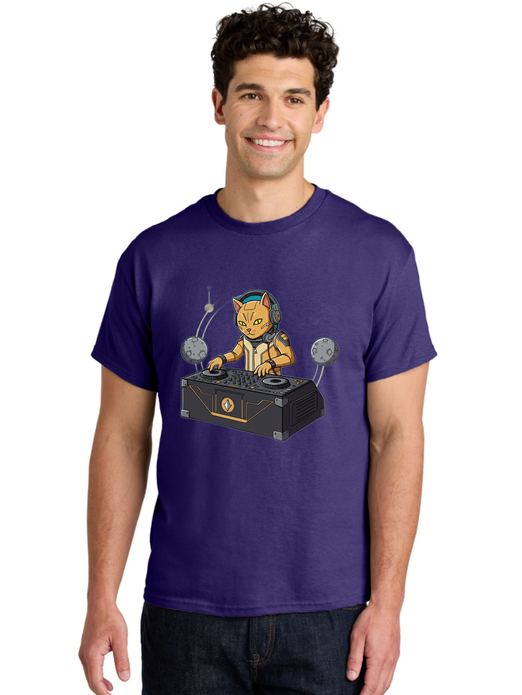 Astronaut-Cat-Dj Men'S Graphic Tee, 100% Cotton, Comfortable Casual Summer Wear, Machine Washable, Vintage Camera, Old Camera, Antique Camera, Black Camera, Classic Photography, Photography Equipment, Nostalgic Device, Film Camera, Camera Art Bal727