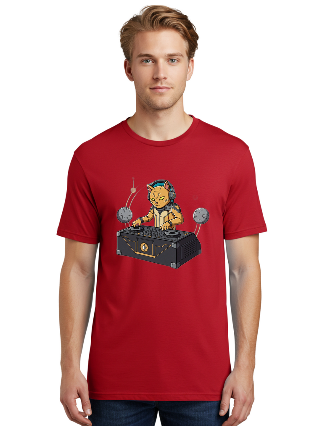 Astronaut-Cat-Dj Men'S Graphic Tee, 100% Cotton, Comfortable Casual Summer Wear, Machine Washable, Vintage Camera, Old Camera, Antique Camera, Black Camera, Classic Photography, Photography Equipment, Nostalgic Device, Film Camera, Camera Art Bal727