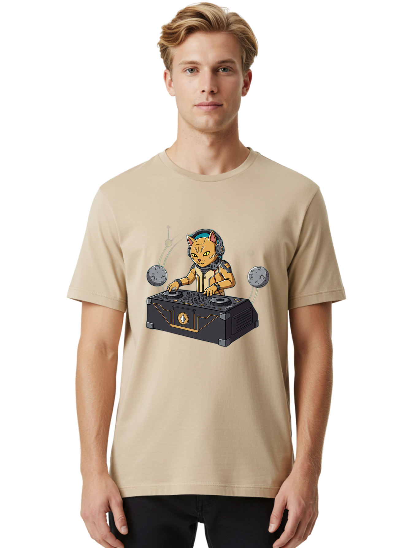 Astronaut-Cat-Dj Men'S Graphic Tee, 100% Cotton, Comfortable Casual Summer Wear, Machine Washable, Vintage Camera, Old Camera, Antique Camera, Black Camera, Classic Photography, Photography Equipment, Nostalgic Device, Film Camera, Camera Art Bal727