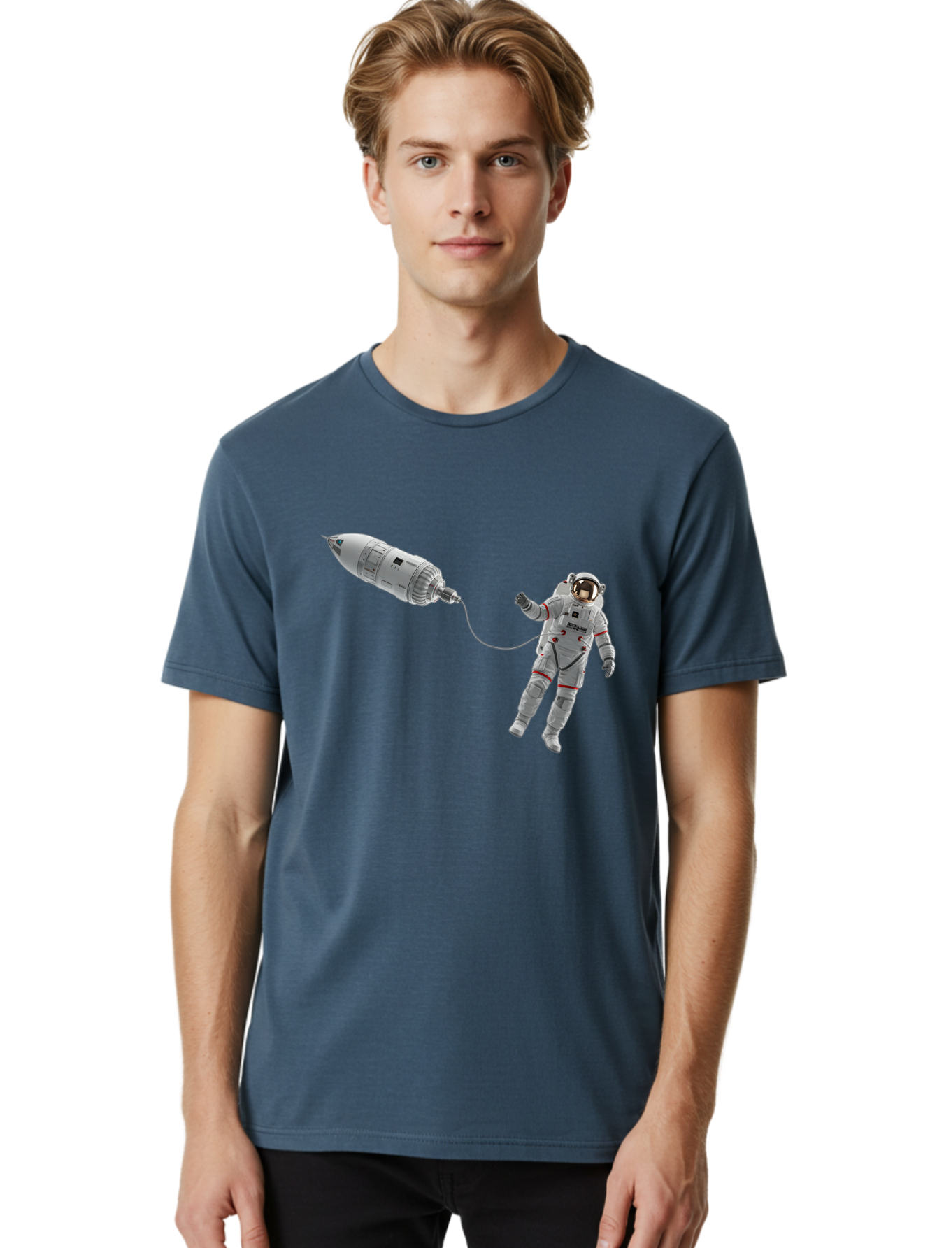 Astronaut-Tethered-To-Spacecraft Men'S Graphic Tee, 100% Cotton, Comfortable Casual Summer Wear, Machine Washable, Vintage Camera, Old Camera, Antique Camera, Black Camera, Classic Photography, Photography Equipment, Nostalgic Device, Bal730