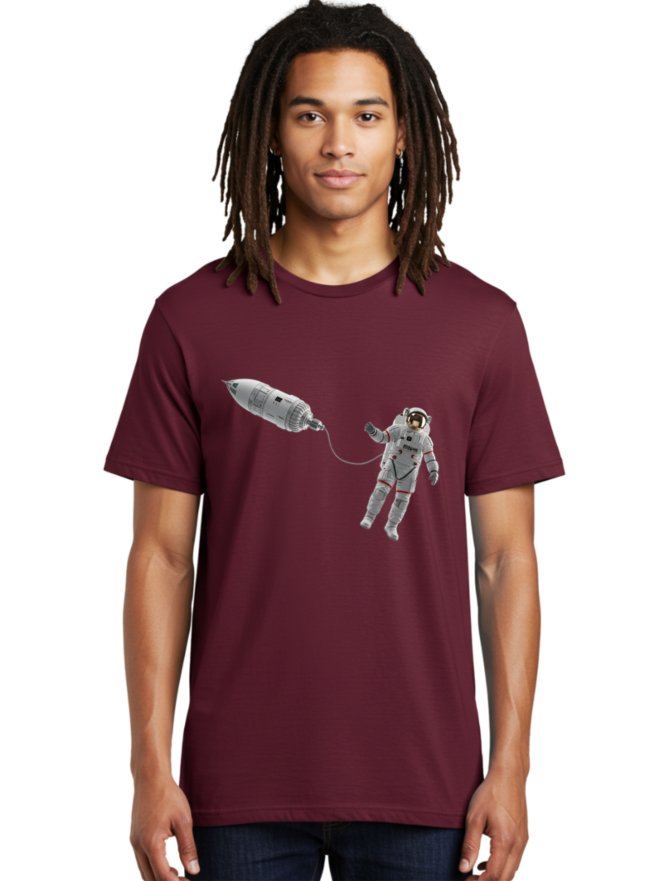 Astronaut-Tethered-To-Spacecraft Men'S Graphic Tee, 100% Cotton, Comfortable Casual Summer Wear, Machine Washable, Vintage Camera, Old Camera, Antique Camera, Black Camera, Classic Photography, Photography Equipment, Nostalgic Device, Bal730