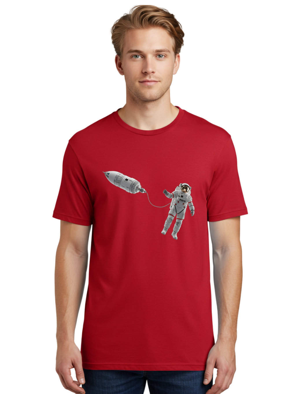 Astronaut-Tethered-To-Spacecraft Men'S Graphic Tee, 100% Cotton, Comfortable Casual Summer Wear, Machine Washable, Vintage Camera, Old Camera, Antique Camera, Black Camera, Classic Photography, Photography Equipment, Nostalgic Device, Bal730
