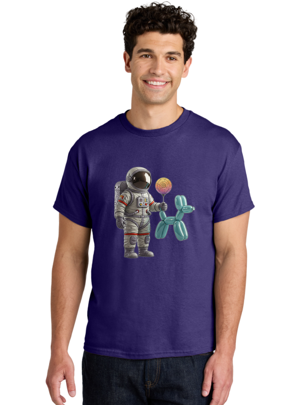Astronaut-With-Balloon-Animal Men'S Graphic Tee, 100% Cotton, Comfortable Casual Summer Wear, Machine Washable, Vintage Camera, Old Camera, Antique Camera, Black Camera, Classic Photography, Photography Equipment, Nostalgic Device, Bal731