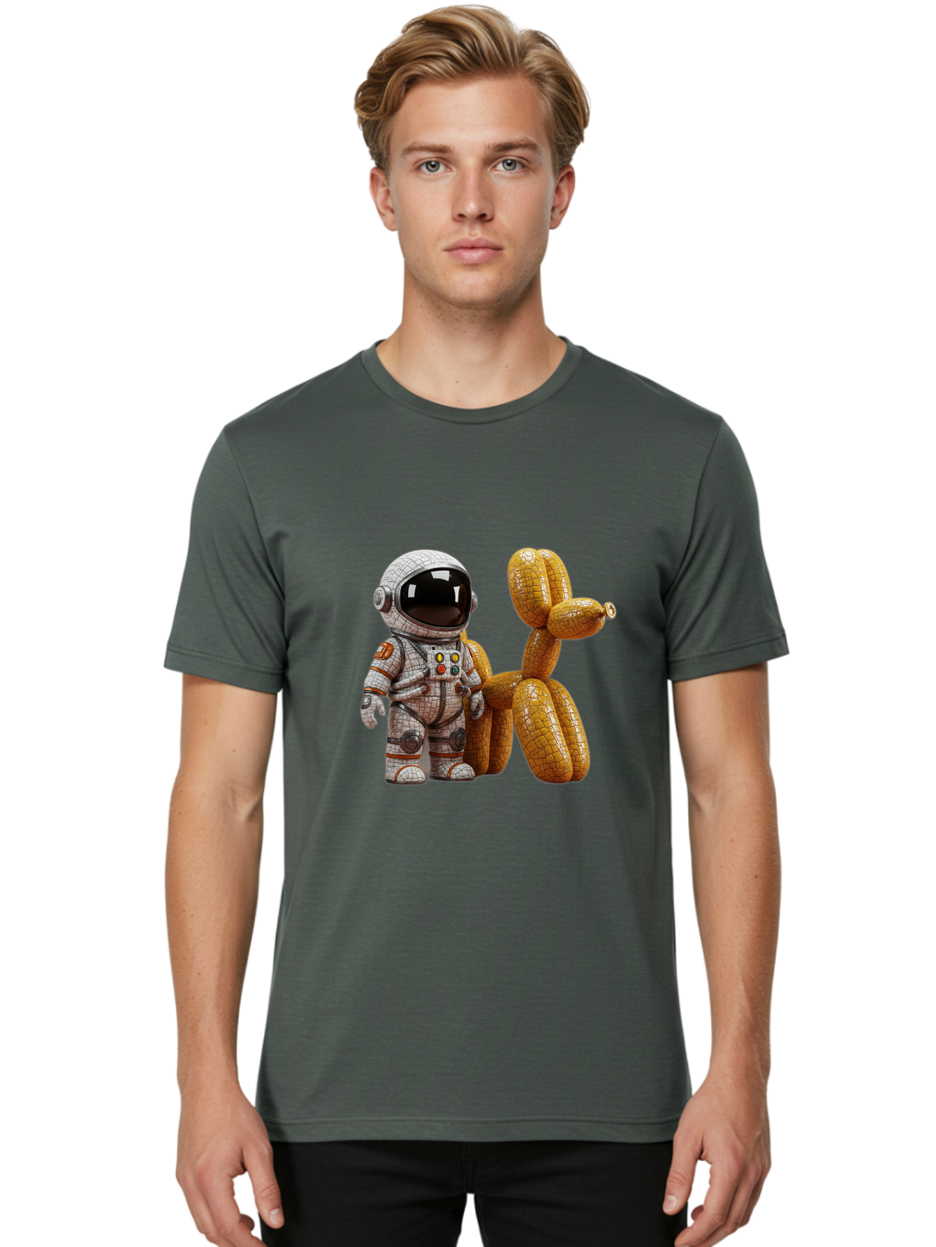 Astronaut-With-Balloon-Dog Men'S Graphic Tee, 100% Cotton, Comfortable Casual Summer Wear, Machine Washable, Vintage Camera, Old Camera, Antique Camera, Black Camera, Classic Photography, Photography Equipment, Nostalgic Device, Film Camera, Bal732
