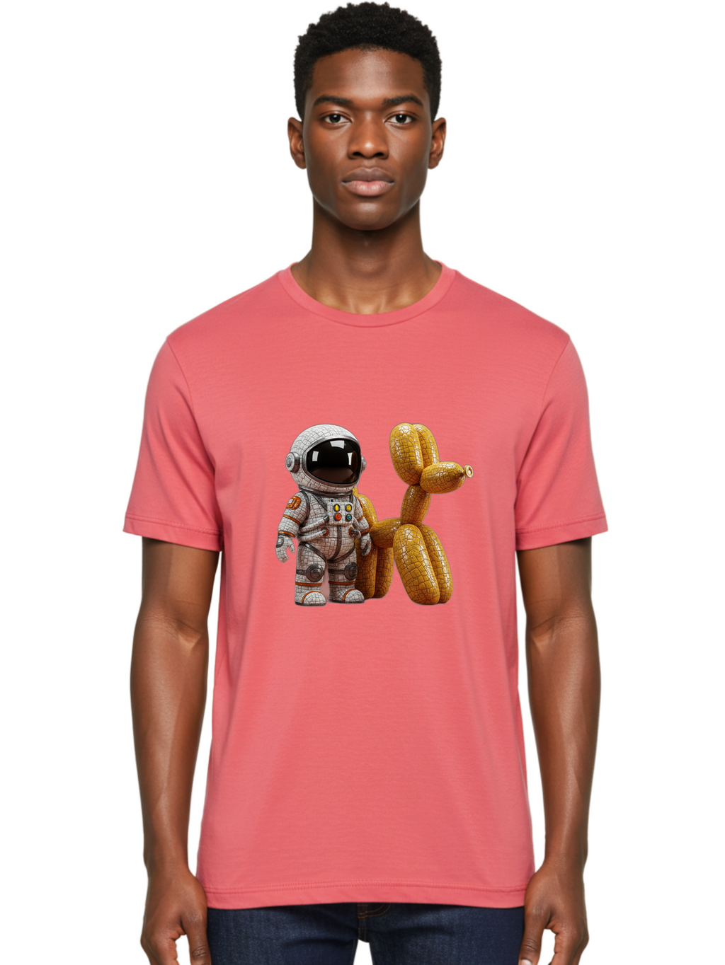 Astronaut-With-Balloon-Dog Men'S Graphic Tee, 100% Cotton, Comfortable Casual Summer Wear, Machine Washable, Vintage Camera, Old Camera, Antique Camera, Black Camera, Classic Photography, Photography Equipment, Nostalgic Device, Film Camera, Bal732