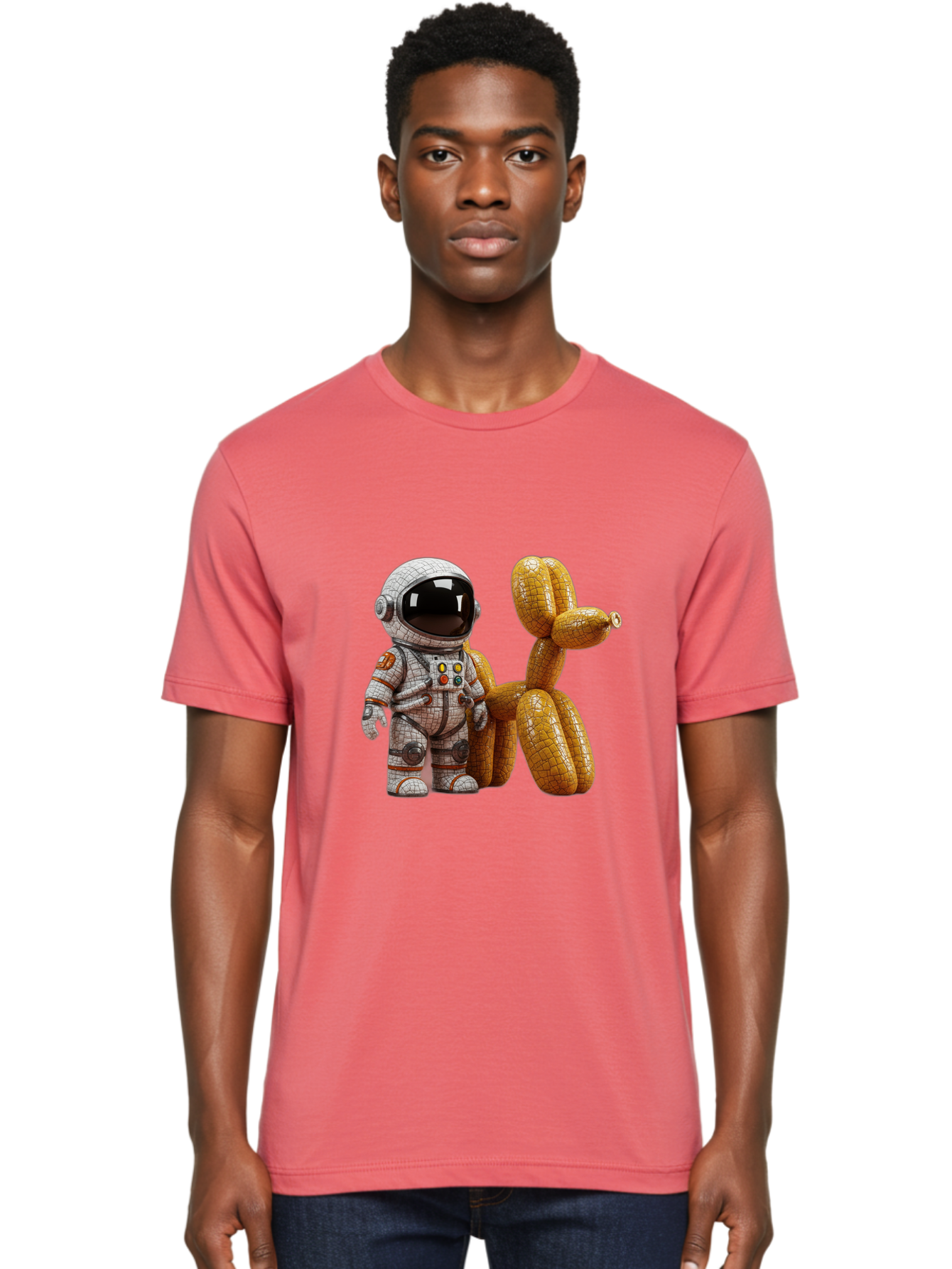 Astronaut-With-Balloon-Dog Men'S Graphic Tee, 100% Cotton, Comfortable Casual Summer Wear, Machine Washable, Vintage Camera, Old Camera, Antique Camera, Black Camera, Classic Photography, Photography Equipment, Nostalgic Device, Film Camera, Bal732