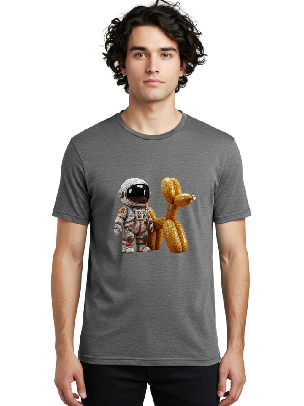 Astronaut-With-Balloon-Dog Men'S Graphic Tee, 100% Cotton, Comfortable Casual Summer Wear, Machine Washable, Vintage Camera, Old Camera, Antique Camera, Black Camera, Classic Photography, Photography Equipment, Nostalgic Device, Film Camera, Bal732