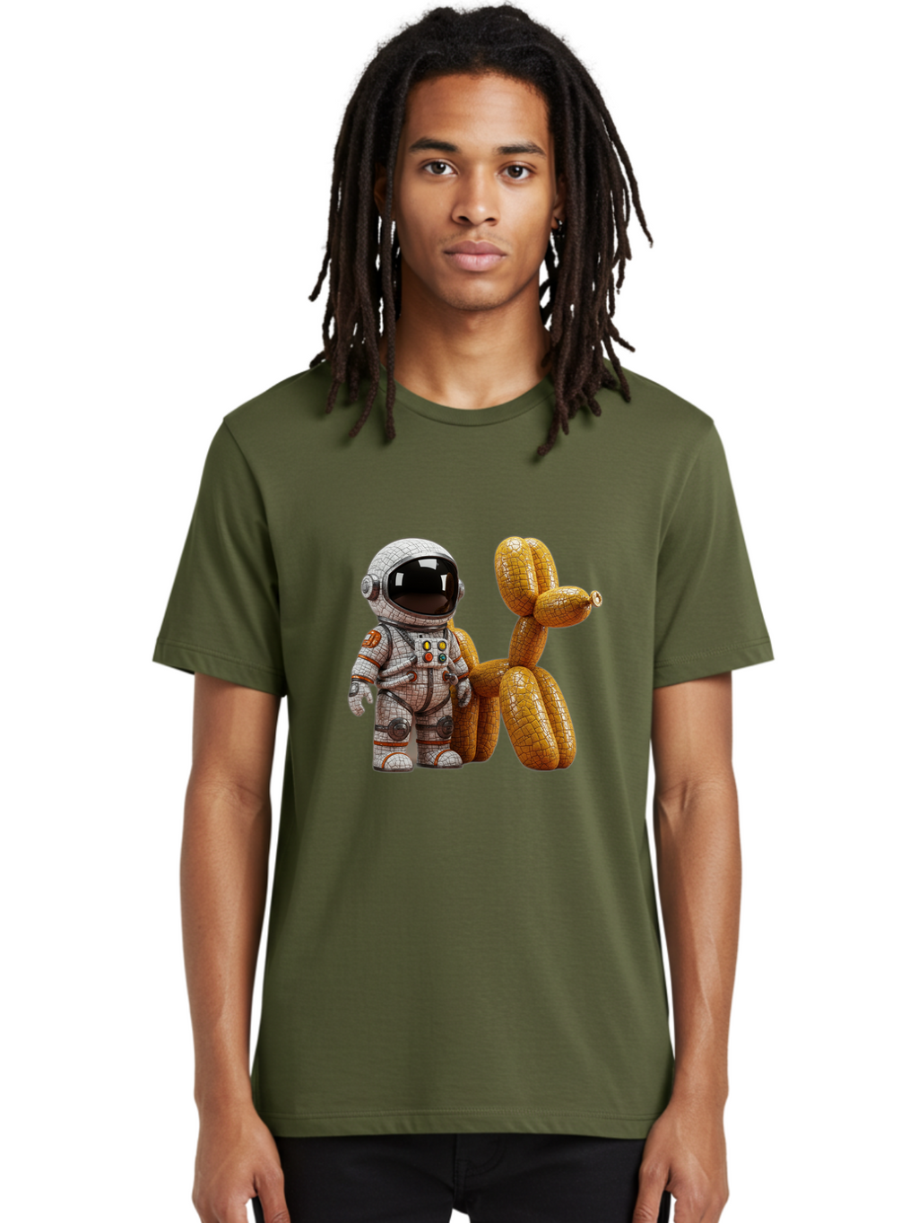 Astronaut-With-Balloon-Dog Men'S Graphic Tee, 100% Cotton, Comfortable Casual Summer Wear, Machine Washable, Vintage Camera, Old Camera, Antique Camera, Black Camera, Classic Photography, Photography Equipment, Nostalgic Device, Film Camera, Bal732