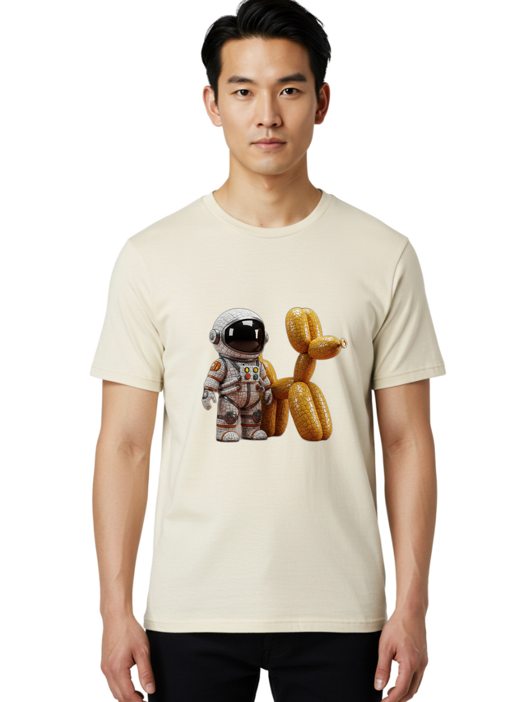 Astronaut-With-Balloon-Dog Men'S Graphic Tee, 100% Cotton, Comfortable Casual Summer Wear, Machine Washable, Vintage Camera, Old Camera, Antique Camera, Black Camera, Classic Photography, Photography Equipment, Nostalgic Device, Film Camera, Bal732