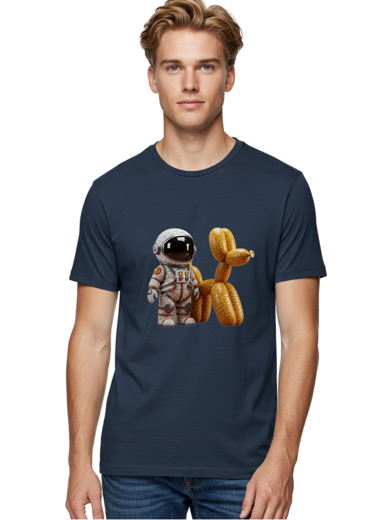 Astronaut-With-Balloon-Dog Men'S Graphic Tee, 100% Cotton, Comfortable Casual Summer Wear, Machine Washable, Vintage Camera, Old Camera, Antique Camera, Black Camera, Classic Photography, Photography Equipment, Nostalgic Device, Film Camera, Bal732