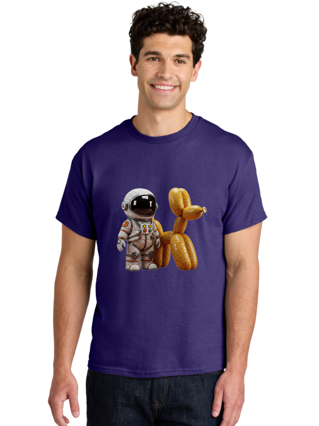 Astronaut-With-Balloon-Dog Men'S Graphic Tee, 100% Cotton, Comfortable Casual Summer Wear, Machine Washable, Vintage Camera, Old Camera, Antique Camera, Black Camera, Classic Photography, Photography Equipment, Nostalgic Device, Film Camera, Bal732