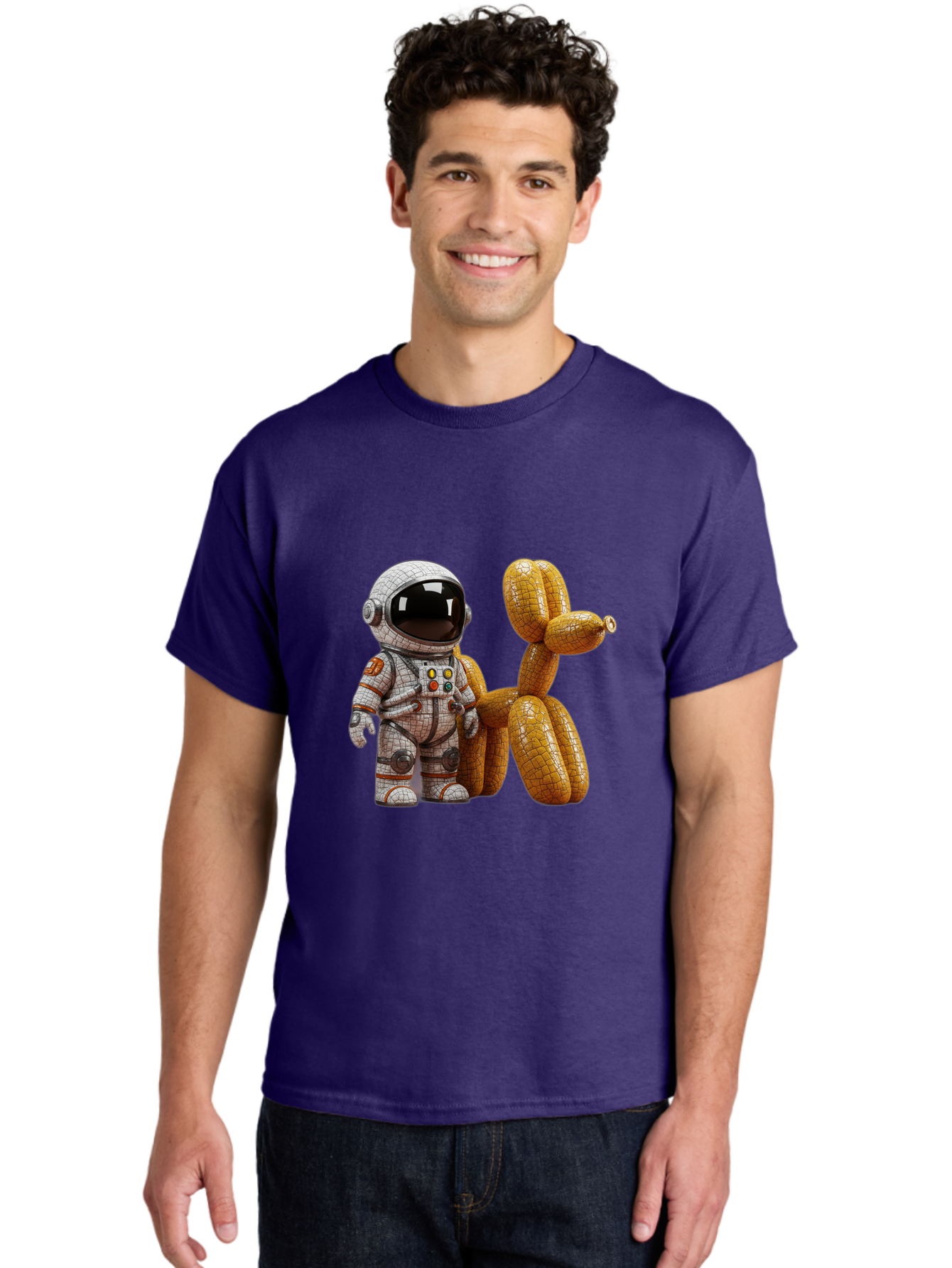Astronaut-With-Balloon-Dog Men'S Graphic Tee, 100% Cotton, Comfortable Casual Summer Wear, Machine Washable, Vintage Camera, Old Camera, Antique Camera, Black Camera, Classic Photography, Photography Equipment, Nostalgic Device, Film Camera, Bal732
