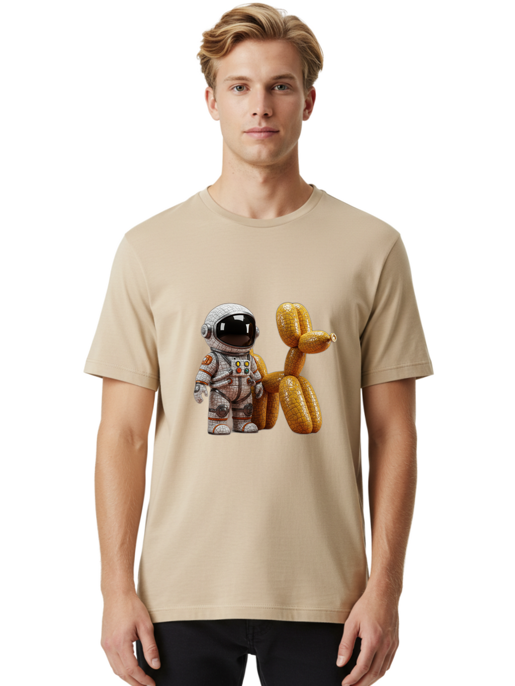 Astronaut-With-Balloon-Dog Men'S Graphic Tee, 100% Cotton, Comfortable Casual Summer Wear, Machine Washable, Vintage Camera, Old Camera, Antique Camera, Black Camera, Classic Photography, Photography Equipment, Nostalgic Device, Film Camera, Bal732