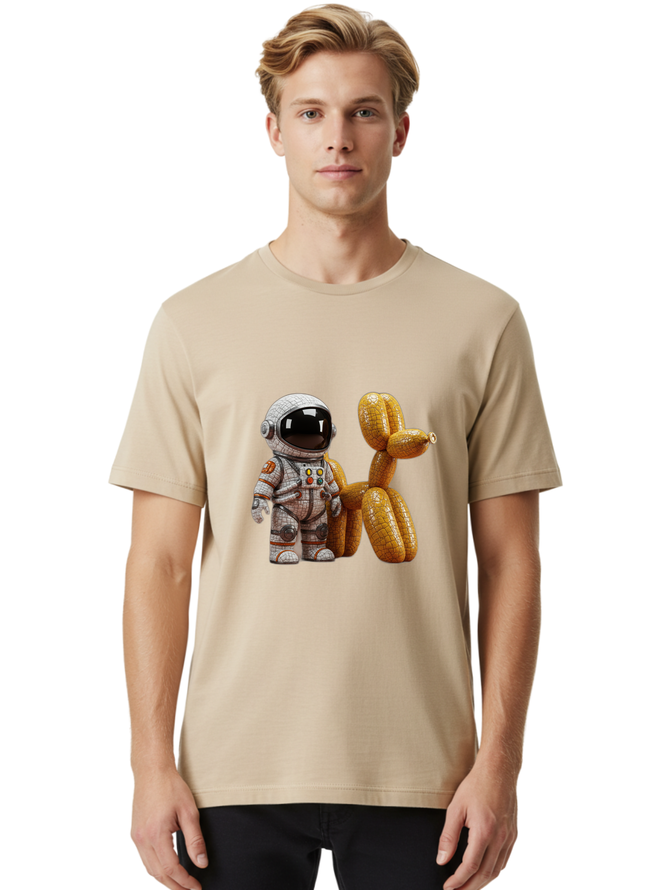 Astronaut-With-Balloon-Dog Men'S Graphic Tee, 100% Cotton, Comfortable Casual Summer Wear, Machine Washable, Vintage Camera, Old Camera, Antique Camera, Black Camera, Classic Photography, Photography Equipment, Nostalgic Device, Film Camera, Bal732