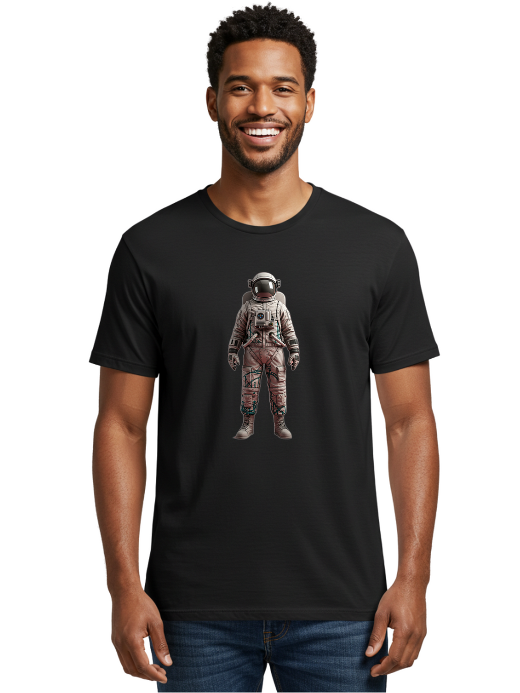 Astronaut Men'S Graphic Tee, 100% Cotton, Comfortable Casual Summer Wear, Machine Washable, Vintage Camera, Old Camera, Antique Camera, Black Camera, Classic Photography, Photography Equipment, Nostalgic Device, Film Camera, Camera Art Bal733