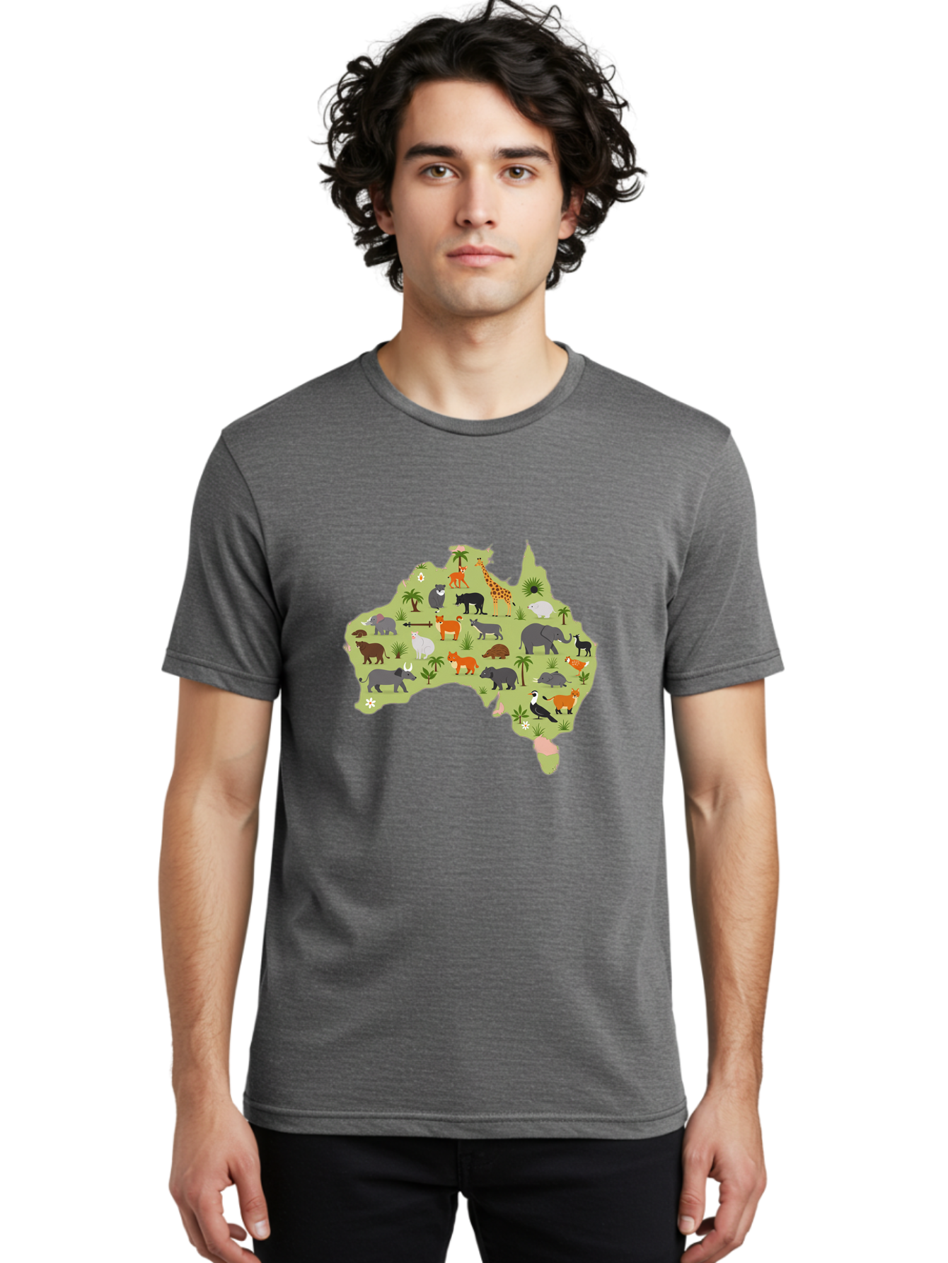Australian-Animals-Map Men'S Graphic Tee, 100% Cotton, Comfortable Casual Summer Wear, Machine Washable, Vintage Camera, Old Camera, Antique Camera, Black Camera, Classic Photography, Photography Equipment, Nostalgic Device, Film Camera, Bal735