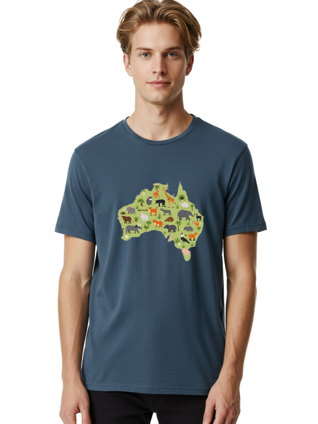 Australian-Animals-Map Men'S Graphic Tee, 100% Cotton, Comfortable Casual Summer Wear, Machine Washable, Vintage Camera, Old Camera, Antique Camera, Black Camera, Classic Photography, Photography Equipment, Nostalgic Device, Film Camera, Bal735