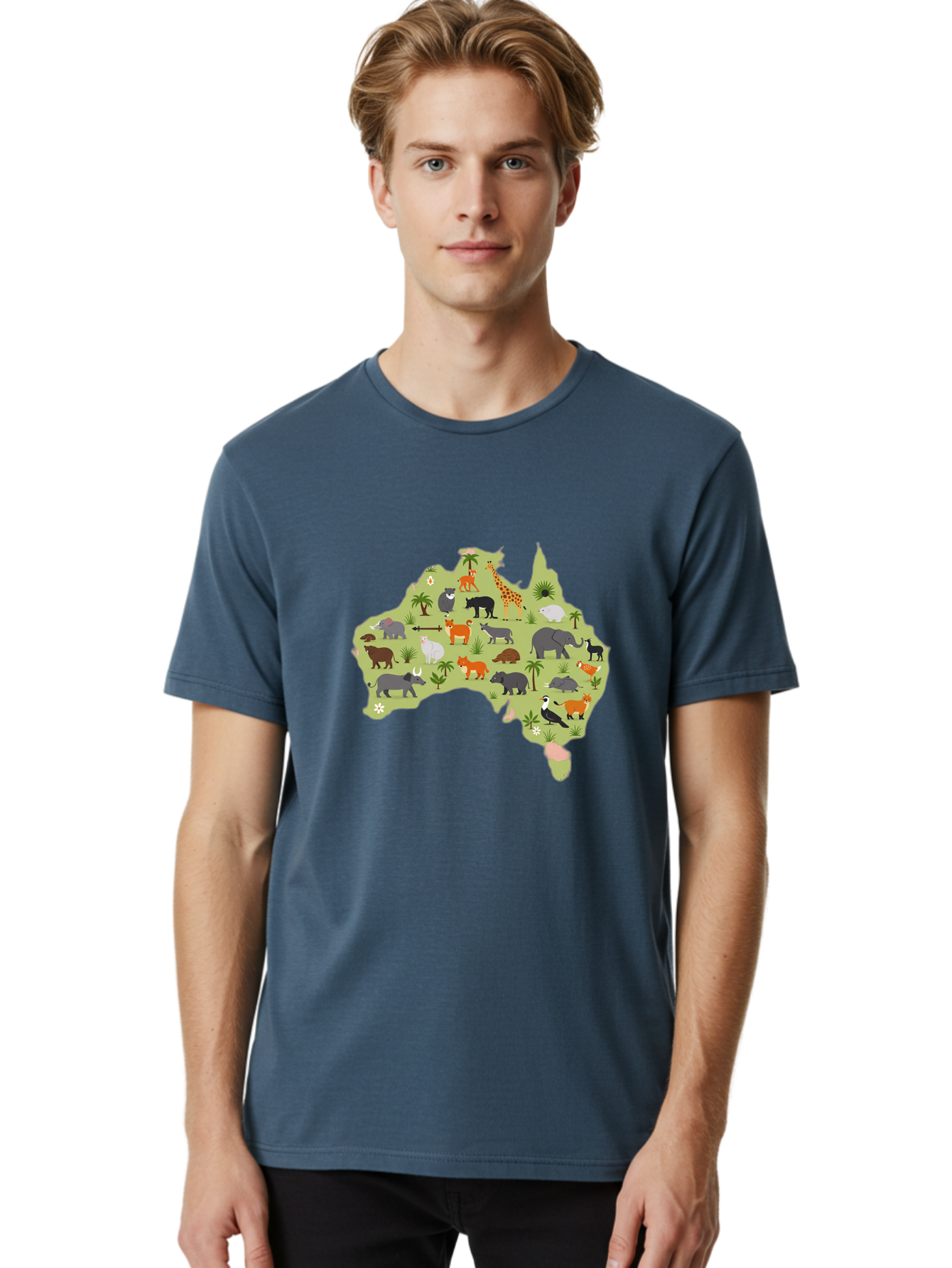 Australian-Animals-Map Men'S Graphic Tee, 100% Cotton, Comfortable Casual Summer Wear, Machine Washable, Vintage Camera, Old Camera, Antique Camera, Black Camera, Classic Photography, Photography Equipment, Nostalgic Device, Film Camera, Bal735