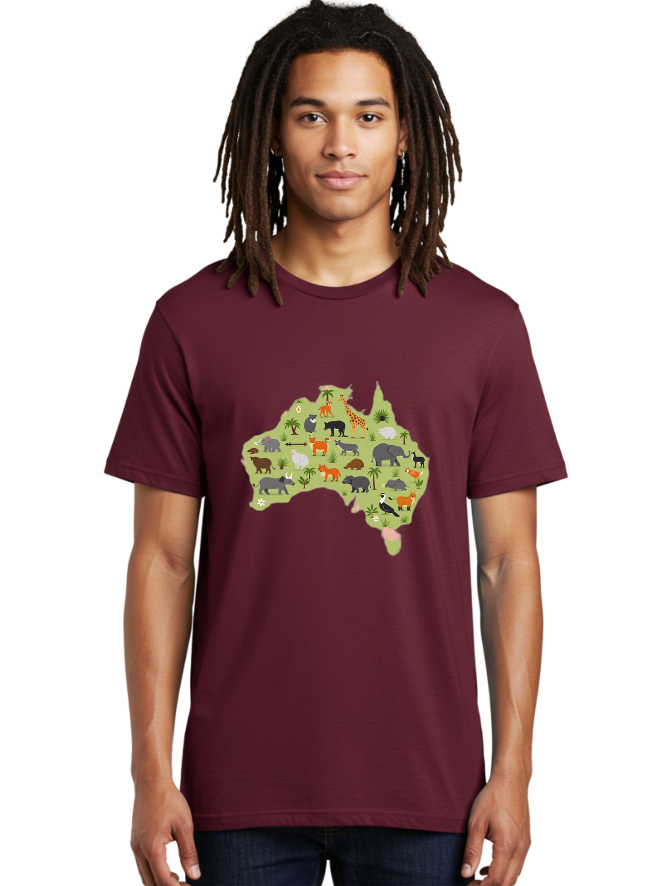 Australian-Animals-Map Men'S Graphic Tee, 100% Cotton, Comfortable Casual Summer Wear, Machine Washable, Vintage Camera, Old Camera, Antique Camera, Black Camera, Classic Photography, Photography Equipment, Nostalgic Device, Film Camera, Bal735