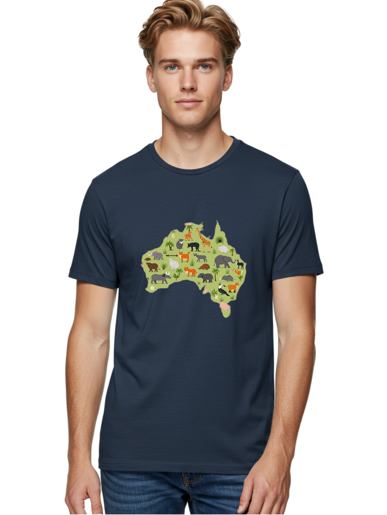 Australian-Animals-Map Men'S Graphic Tee, 100% Cotton, Comfortable Casual Summer Wear, Machine Washable, Vintage Camera, Old Camera, Antique Camera, Black Camera, Classic Photography, Photography Equipment, Nostalgic Device, Film Camera, Bal735