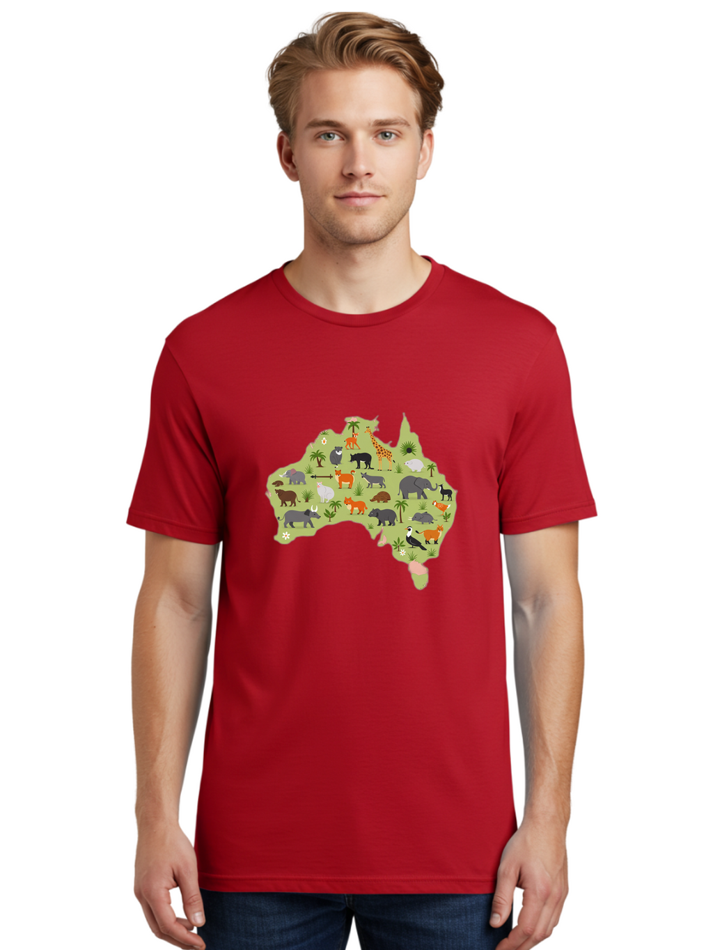 Australian-Animals-Map Men'S Graphic Tee, 100% Cotton, Comfortable Casual Summer Wear, Machine Washable, Vintage Camera, Old Camera, Antique Camera, Black Camera, Classic Photography, Photography Equipment, Nostalgic Device, Film Camera, Bal735