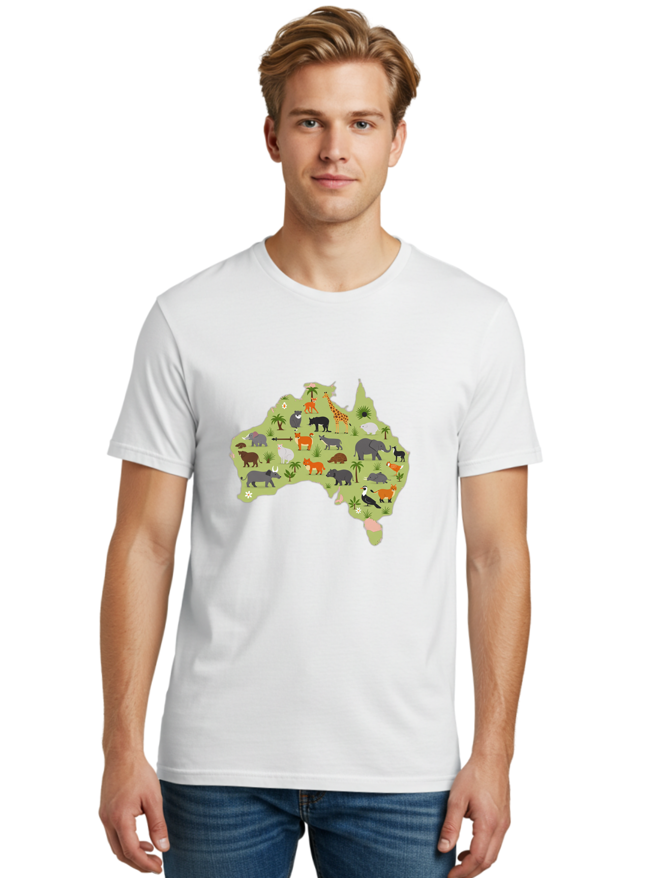 Australian-Animals-Map Men'S Graphic Tee, 100% Cotton, Comfortable Casual Summer Wear, Machine Washable, Vintage Camera, Old Camera, Antique Camera, Black Camera, Classic Photography, Photography Equipment, Nostalgic Device, Film Camera, Bal735