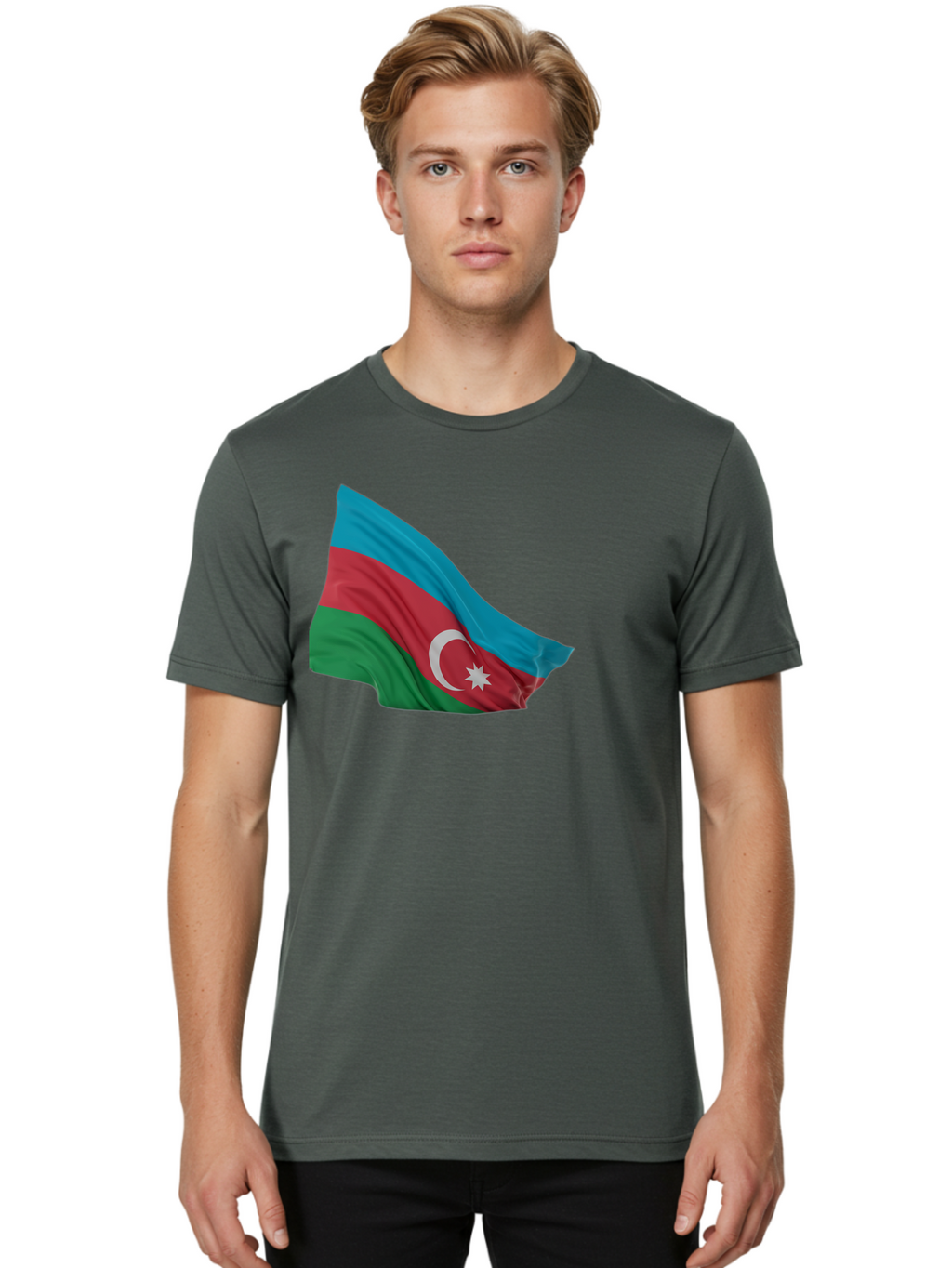 Azerbaijan-Flag Men'S Graphic Tee, 100% Cotton, Comfortable Casual Summer Wear, Machine Washable, Vintage Camera, Old Camera, Antique Camera, Black Camera, Classic Photography, Photography Equipment, Nostalgic Device, Film Camera, Camera Art Bal743