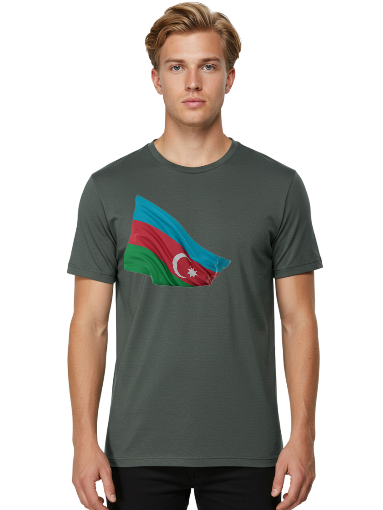 Azerbaijan-Flag Men'S Graphic Tee, 100% Cotton, Comfortable Casual Summer Wear, Machine Washable, Vintage Camera, Old Camera, Antique Camera, Black Camera, Classic Photography, Photography Equipment, Nostalgic Device, Film Camera, Camera Art Bal743