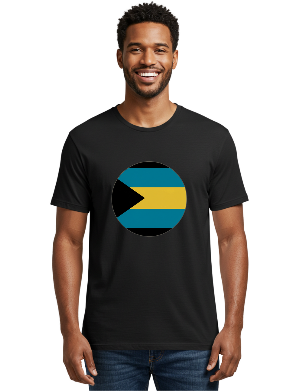 Bahamas-Flag Men'S Graphic Tee, 100% Cotton, Comfortable Casual Summer Wear, Machine Washable, Vintage Camera, Old Camera, Antique Camera, Black Camera, Classic Photography, Photography Equipment, Nostalgic Device, Film Camera, Camera Art Bal746