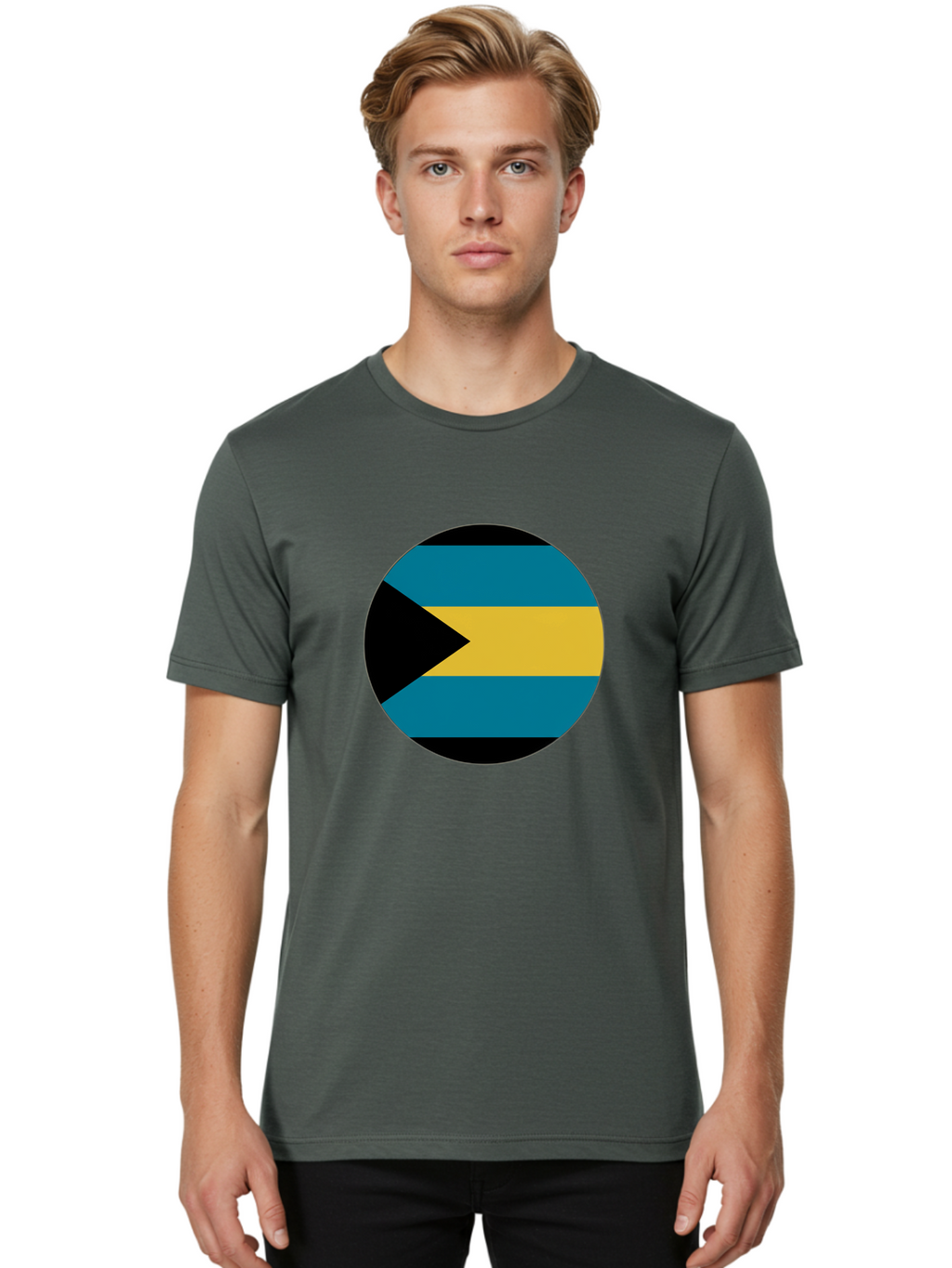 Bahamas-Flag Men'S Graphic Tee, 100% Cotton, Comfortable Casual Summer Wear, Machine Washable, Vintage Camera, Old Camera, Antique Camera, Black Camera, Classic Photography, Photography Equipment, Nostalgic Device, Film Camera, Camera Art Bal746