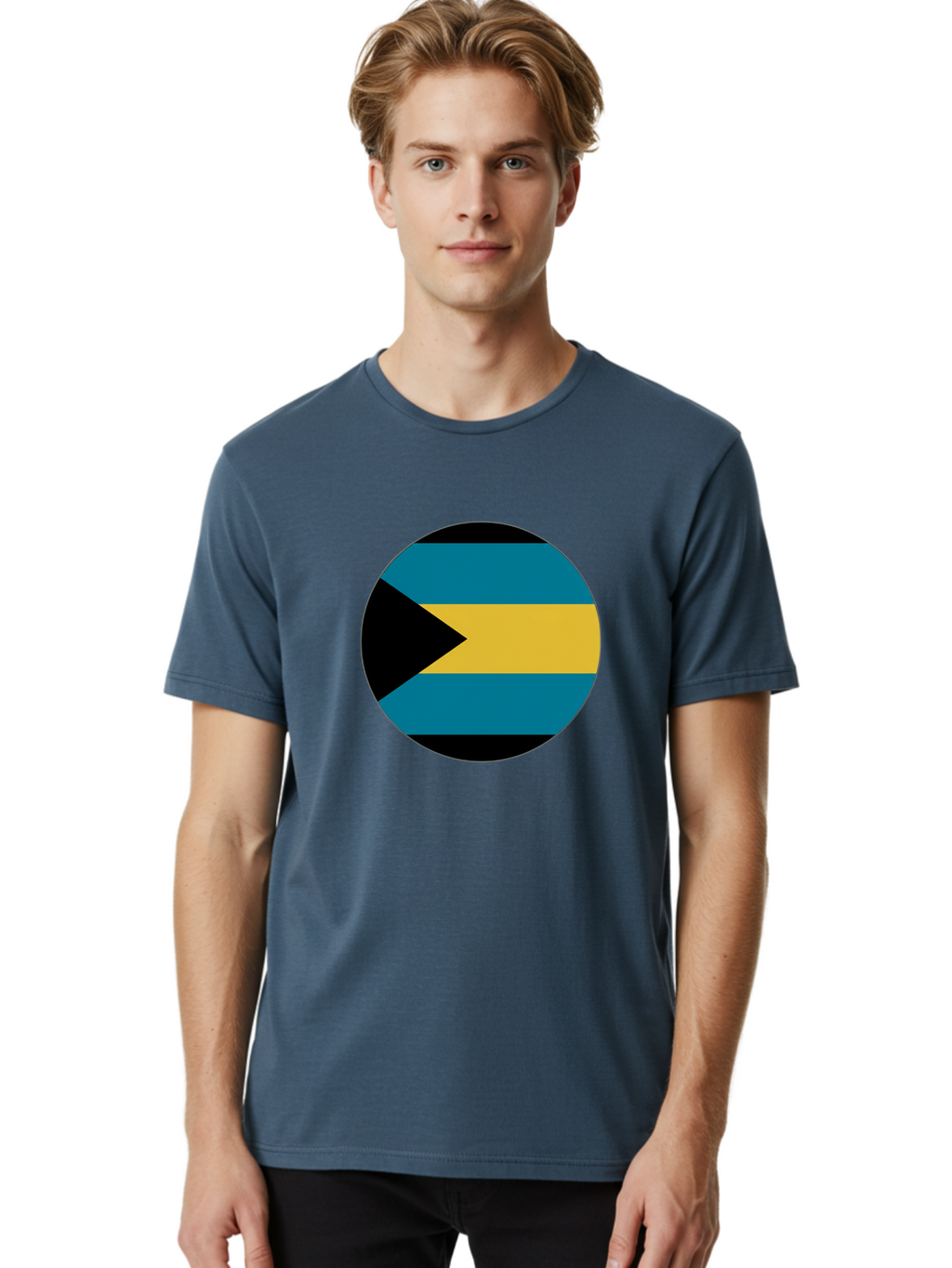 Bahamas-Flag Men'S Graphic Tee, 100% Cotton, Comfortable Casual Summer Wear, Machine Washable, Vintage Camera, Old Camera, Antique Camera, Black Camera, Classic Photography, Photography Equipment, Nostalgic Device, Film Camera, Camera Art Bal746