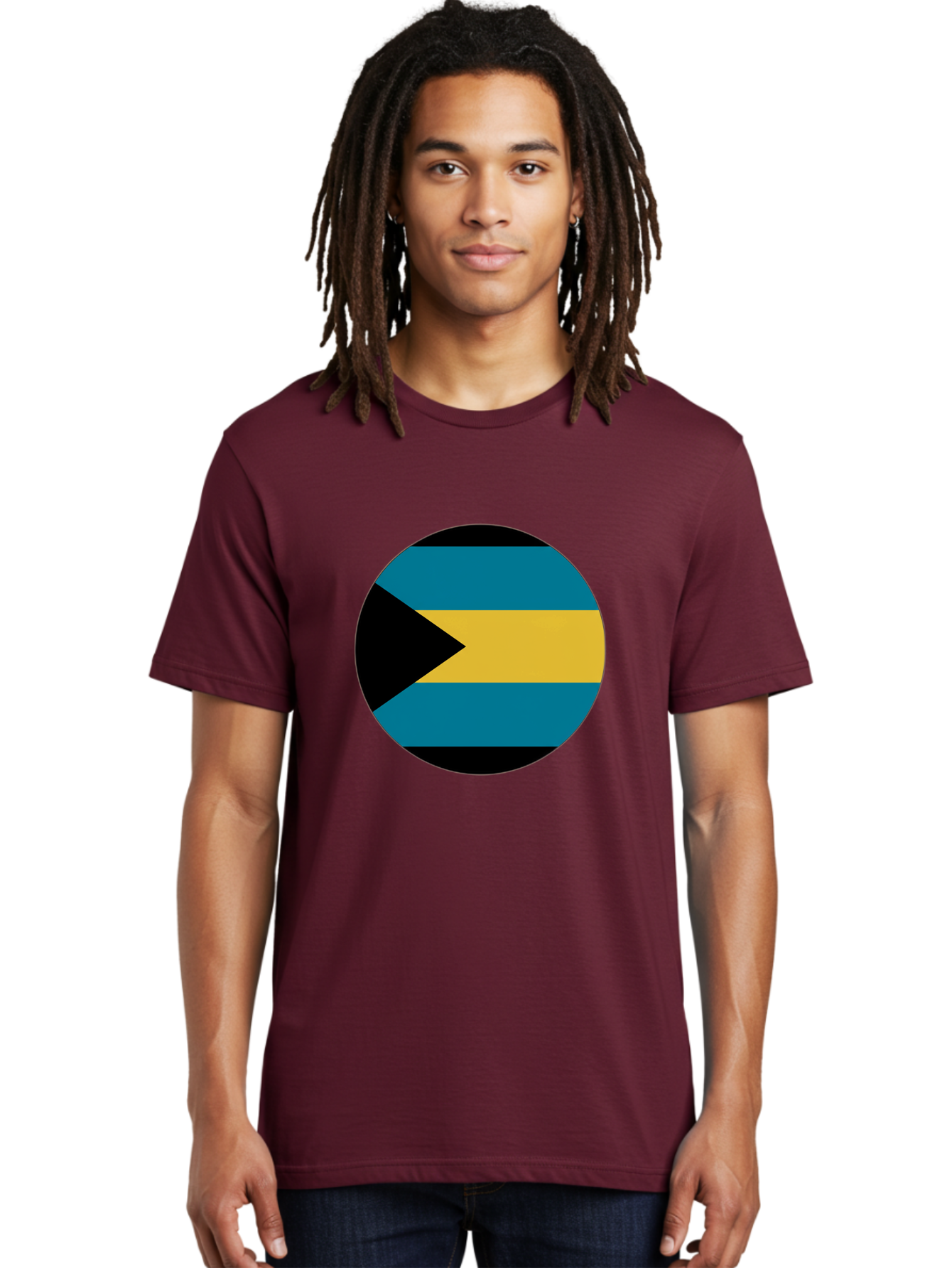 Bahamas-Flag Men'S Graphic Tee, 100% Cotton, Comfortable Casual Summer Wear, Machine Washable, Vintage Camera, Old Camera, Antique Camera, Black Camera, Classic Photography, Photography Equipment, Nostalgic Device, Film Camera, Camera Art Bal746