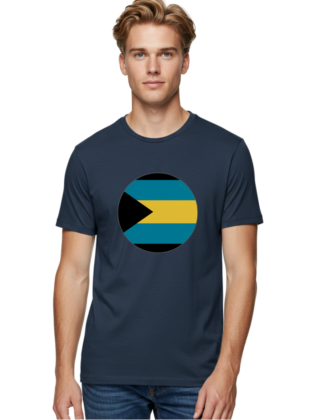 Bahamas-Flag Men'S Graphic Tee, 100% Cotton, Comfortable Casual Summer Wear, Machine Washable, Vintage Camera, Old Camera, Antique Camera, Black Camera, Classic Photography, Photography Equipment, Nostalgic Device, Film Camera, Camera Art Bal746