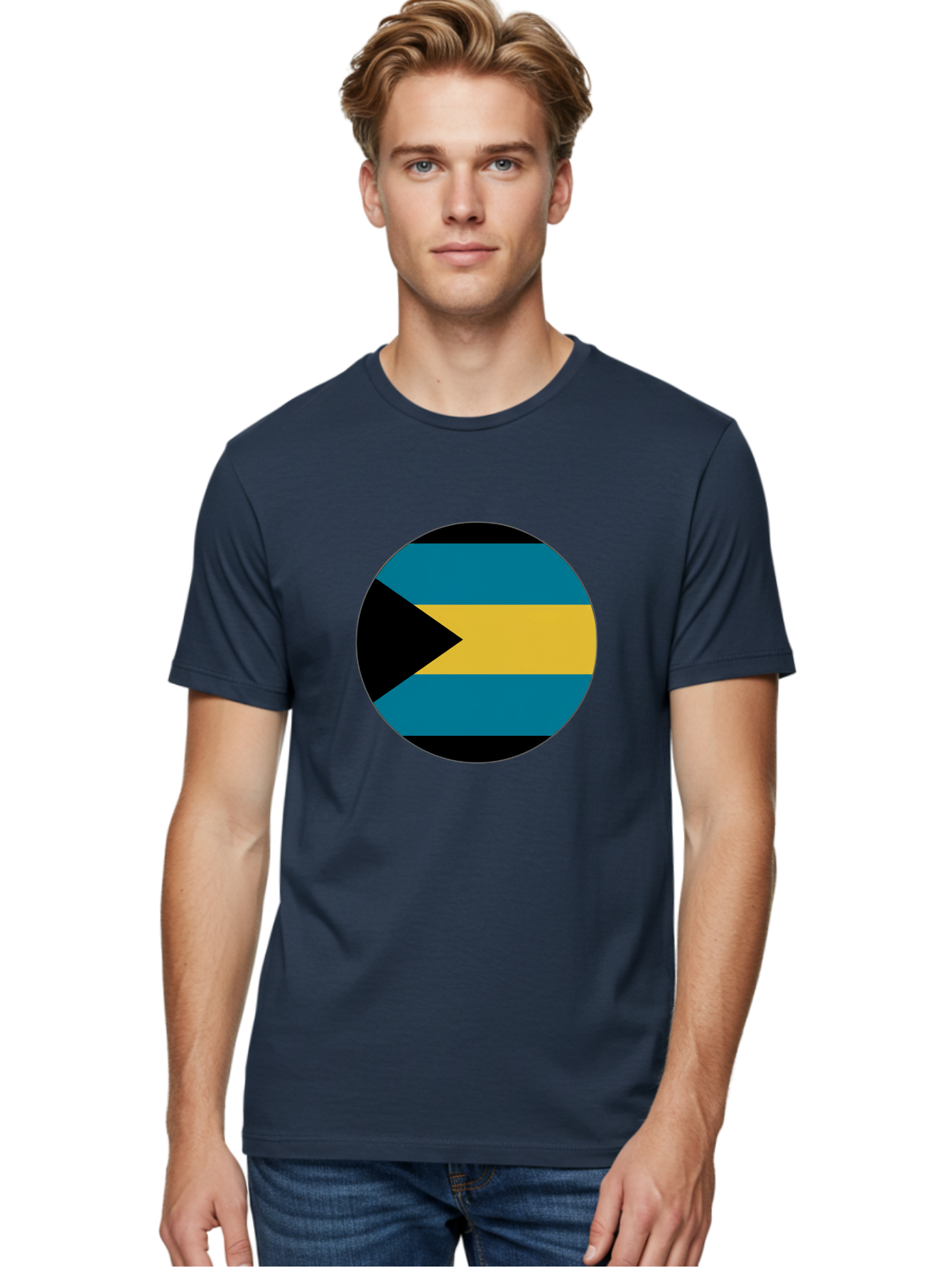 Bahamas-Flag Men'S Graphic Tee, 100% Cotton, Comfortable Casual Summer Wear, Machine Washable, Vintage Camera, Old Camera, Antique Camera, Black Camera, Classic Photography, Photography Equipment, Nostalgic Device, Film Camera, Camera Art Bal746