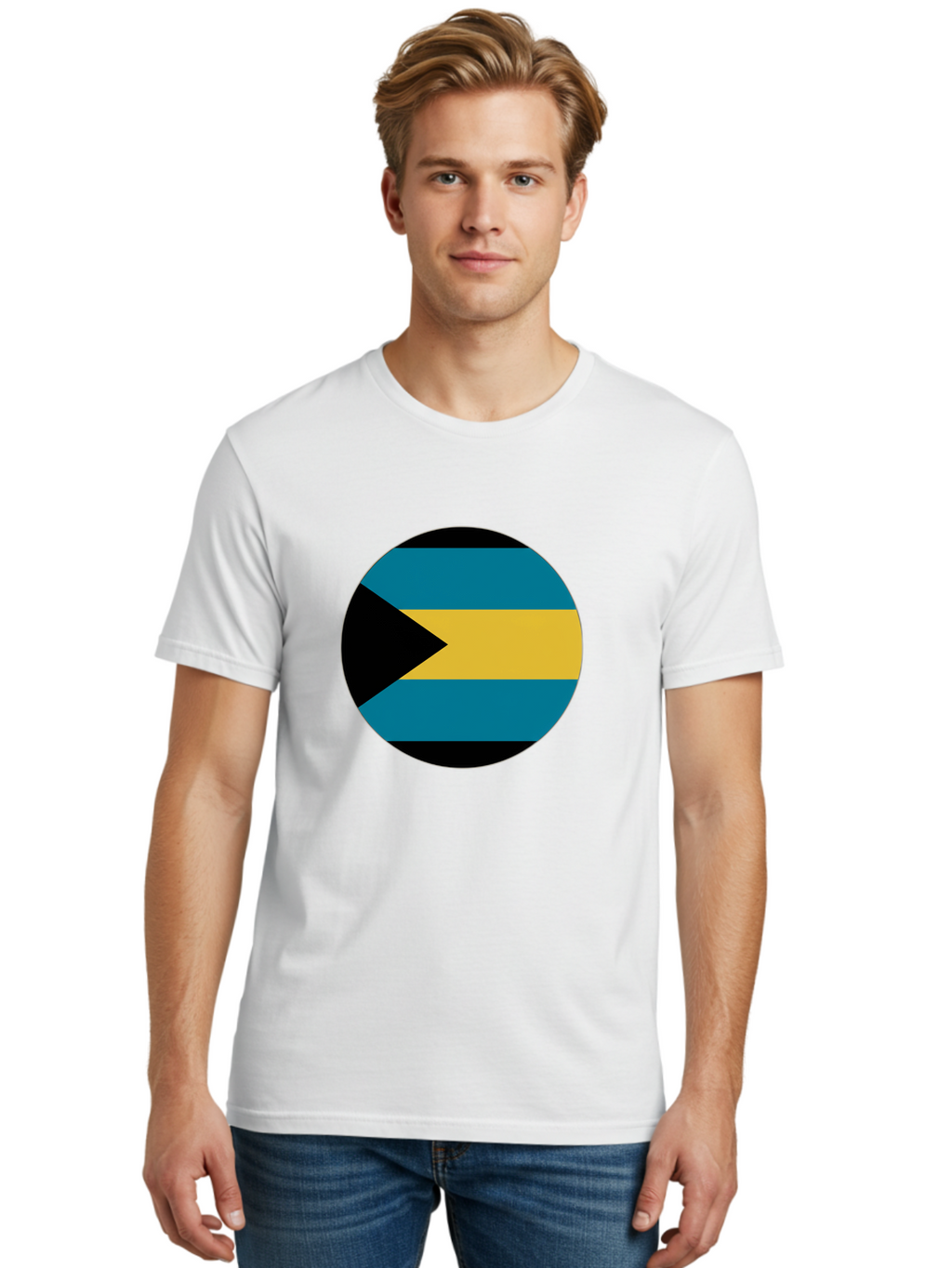 Bahamas-Flag Men'S Graphic Tee, 100% Cotton, Comfortable Casual Summer Wear, Machine Washable, Vintage Camera, Old Camera, Antique Camera, Black Camera, Classic Photography, Photography Equipment, Nostalgic Device, Film Camera, Camera Art Bal746