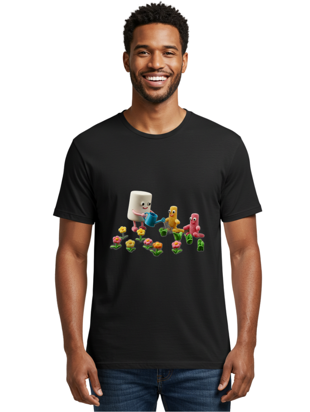 Band-Aid-Characters-Gardening Men'S Graphic Tee, 100% Cotton, Comfortable Casual Summer Wear, Machine Washable, Vintage Camera, Old Camera, Antique Camera, Black Camera, Classic Photography, Photography Equipment, Nostalgic Device, Bal750