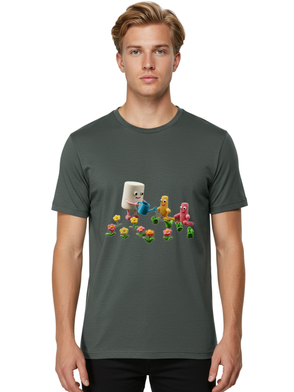 Band-Aid-Characters-Gardening Men'S Graphic Tee, 100% Cotton, Comfortable Casual Summer Wear, Machine Washable, Vintage Camera, Old Camera, Antique Camera, Black Camera, Classic Photography, Photography Equipment, Nostalgic Device, Bal750