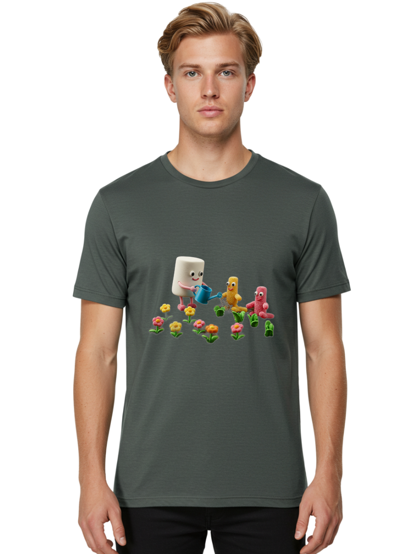 Band-Aid-Characters-Gardening Men'S Graphic Tee, 100% Cotton, Comfortable Casual Summer Wear, Machine Washable, Vintage Camera, Old Camera, Antique Camera, Black Camera, Classic Photography, Photography Equipment, Nostalgic Device, Bal750