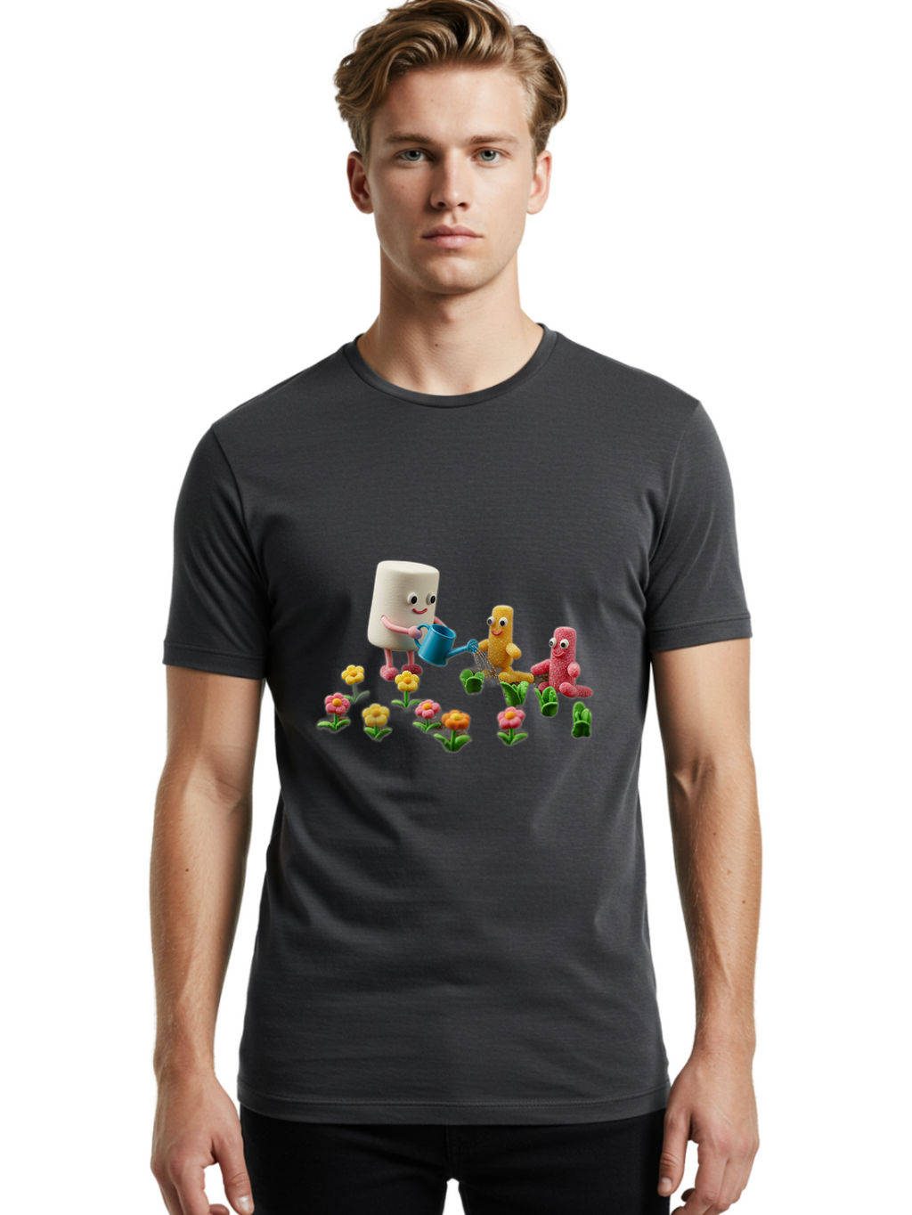 Band-Aid-Characters-Gardening Men'S Graphic Tee, 100% Cotton, Comfortable Casual Summer Wear, Machine Washable, Vintage Camera, Old Camera, Antique Camera, Black Camera, Classic Photography, Photography Equipment, Nostalgic Device, Bal750