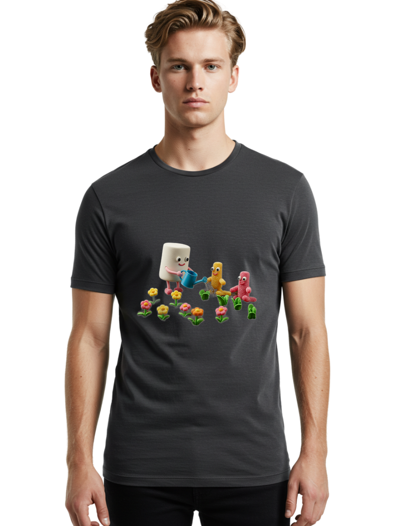 Band-Aid-Characters-Gardening Men'S Graphic Tee, 100% Cotton, Comfortable Casual Summer Wear, Machine Washable, Vintage Camera, Old Camera, Antique Camera, Black Camera, Classic Photography, Photography Equipment, Nostalgic Device, Bal750