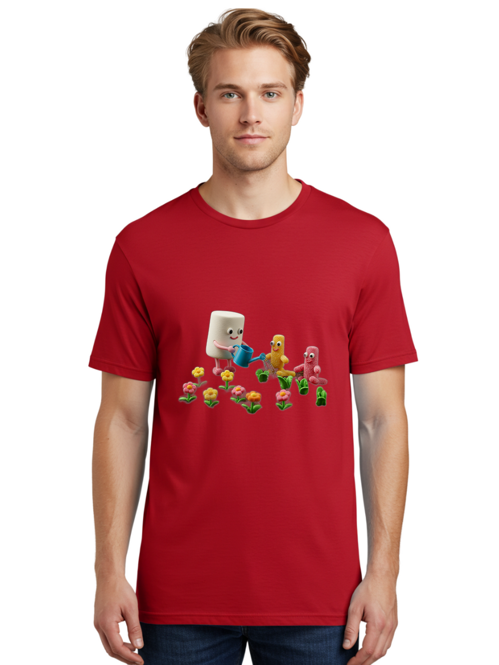 Band-Aid-Characters-Gardening Men'S Graphic Tee, 100% Cotton, Comfortable Casual Summer Wear, Machine Washable, Vintage Camera, Old Camera, Antique Camera, Black Camera, Classic Photography, Photography Equipment, Nostalgic Device, Bal750