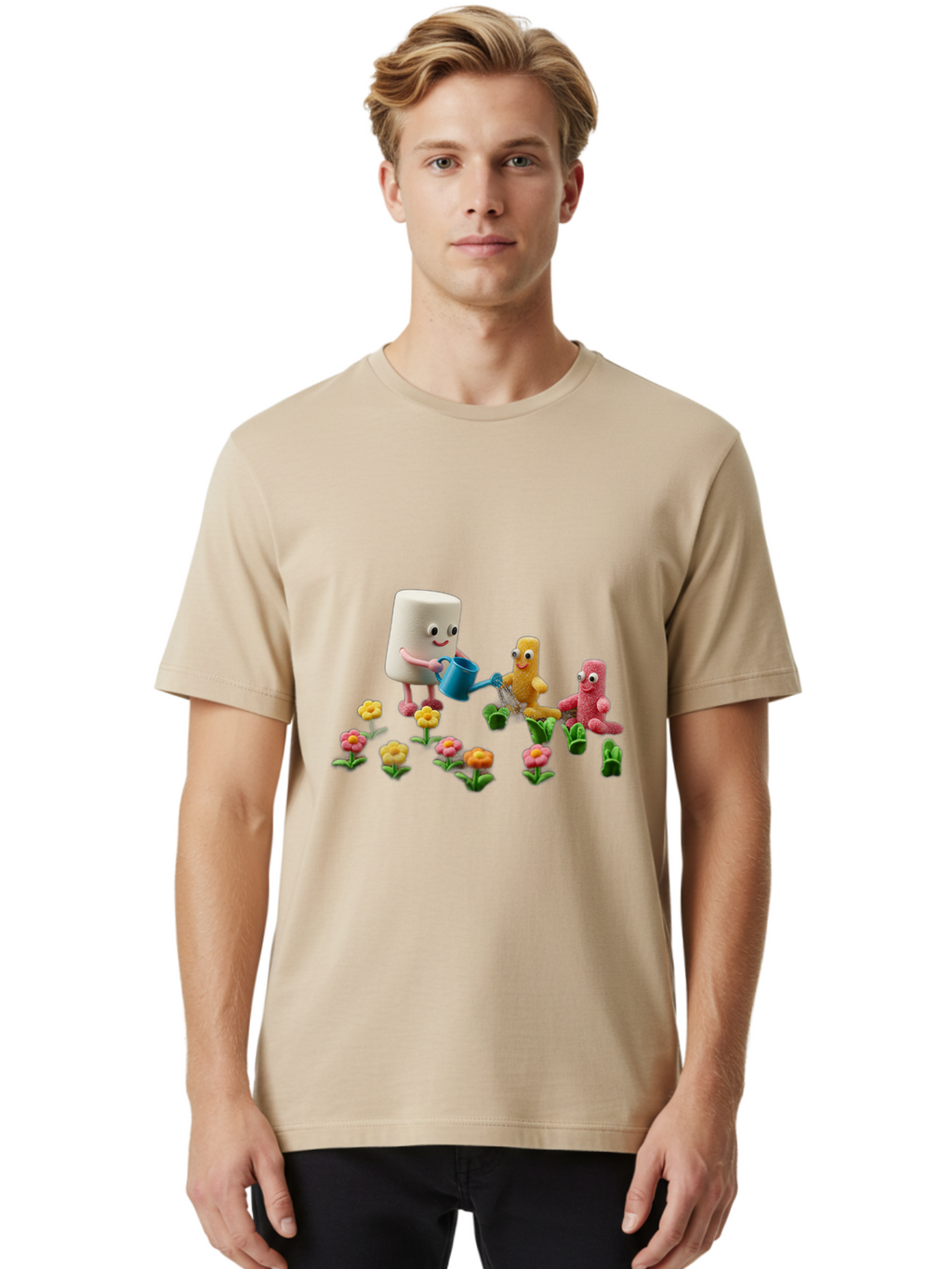 Band-Aid-Characters-Gardening Men'S Graphic Tee, 100% Cotton, Comfortable Casual Summer Wear, Machine Washable, Vintage Camera, Old Camera, Antique Camera, Black Camera, Classic Photography, Photography Equipment, Nostalgic Device, Bal750