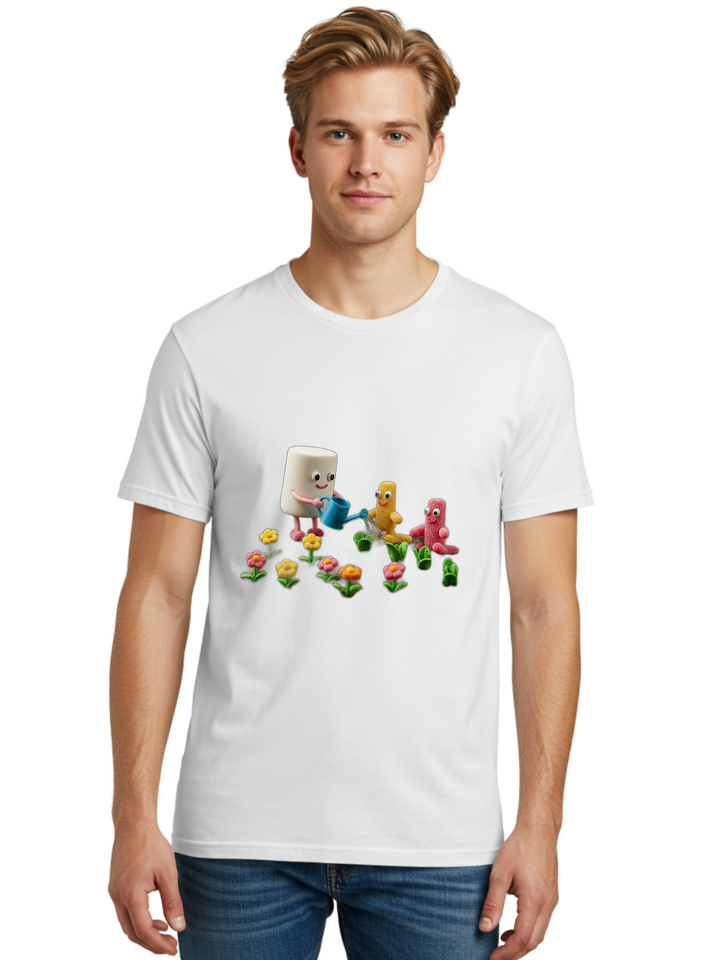 Band-Aid-Characters-Gardening Men'S Graphic Tee, 100% Cotton, Comfortable Casual Summer Wear, Machine Washable, Vintage Camera, Old Camera, Antique Camera, Black Camera, Classic Photography, Photography Equipment, Nostalgic Device, Bal750