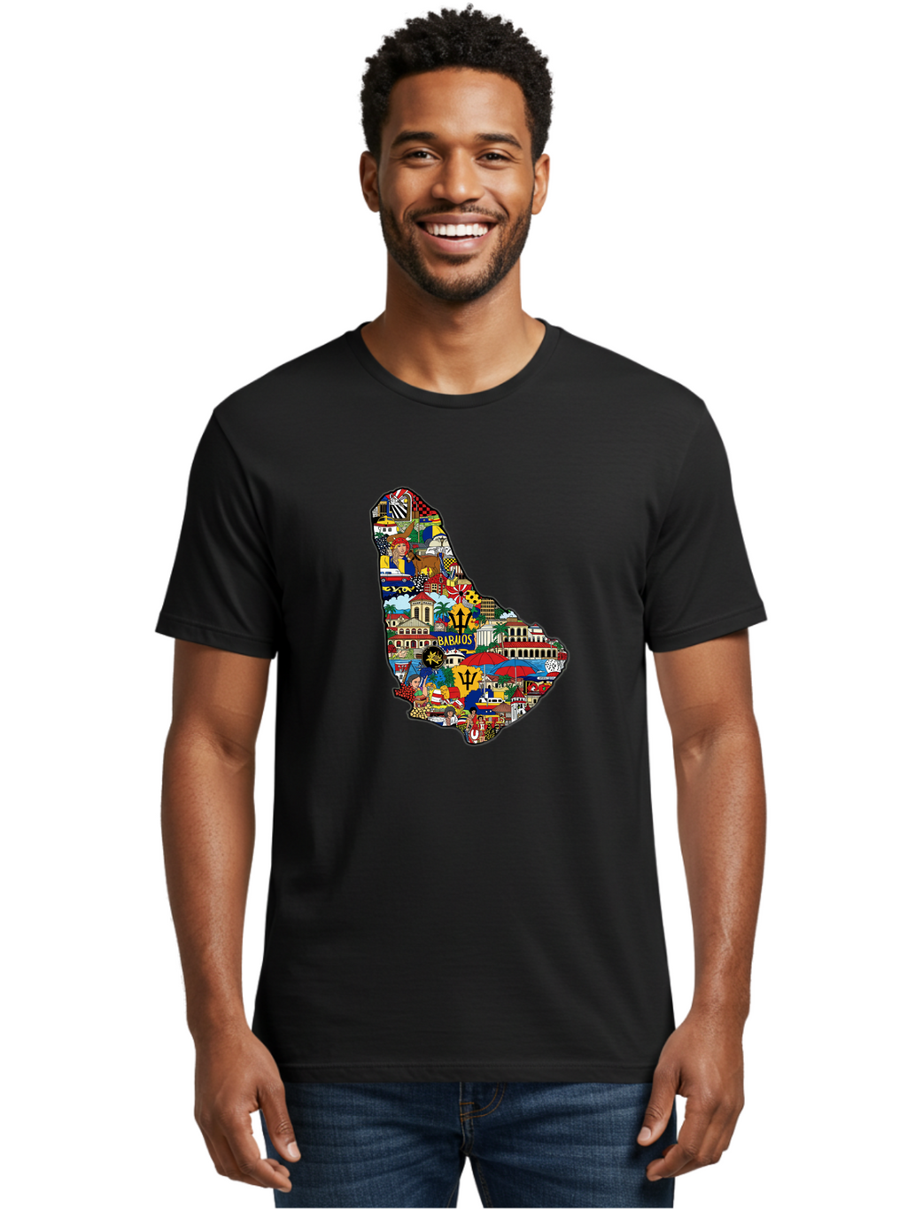 Barbados-Collage Men'S Graphic Tee, 100% Cotton, Comfortable Casual Summer Wear, Machine Washable, Vintage Camera, Old Camera, Antique Camera, Black Camera, Classic Photography, Photography Equipment, Nostalgic Device, Film Camera, Camera Art Bal752